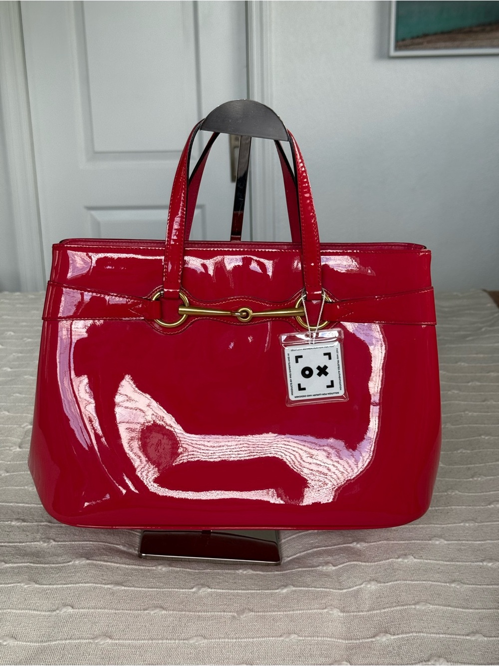 Gucci Red Patent Leather Top-Handle Crossbody Bag